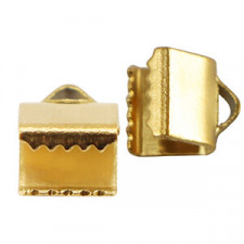 Stainless steel Ribbon ends 6mm - Gold